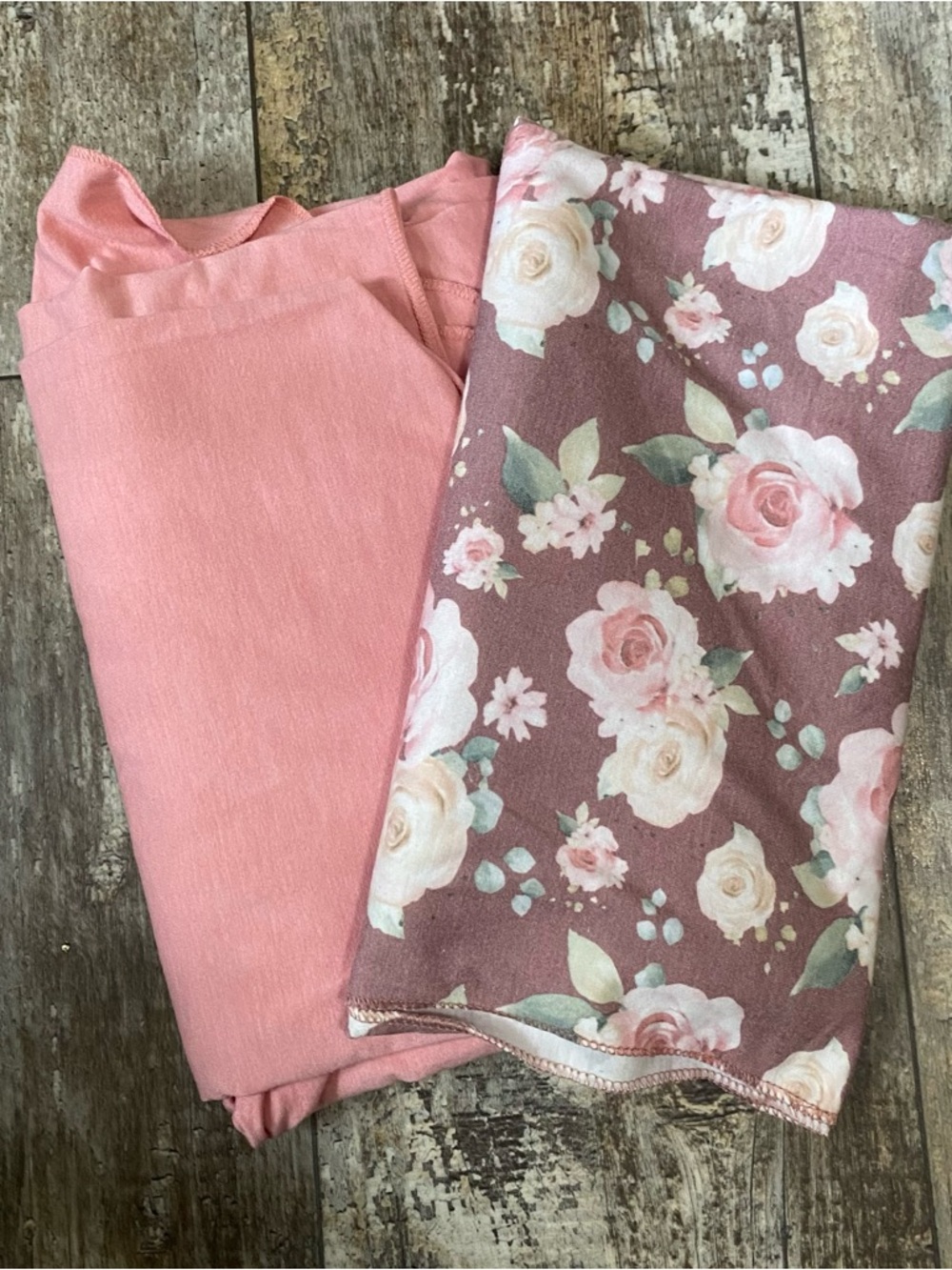 Copper Pearl/Toby Baby Blanket Set Pink Brown Floral Swaddle Sort Newborn